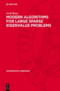 Modern Algorithms for Large Sparse Eigenvalue Problems_cover