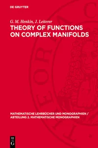 Theory of Functions on Complex Manifolds_cover
