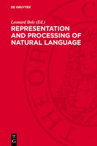Representation and Processing of Natural Language_cover