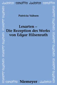 Lesarten – Die Rezeption des Werks von Edgar Hilsenrath_cover