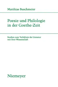 Poesie und Philologie in der Goethe-Zeit_cover