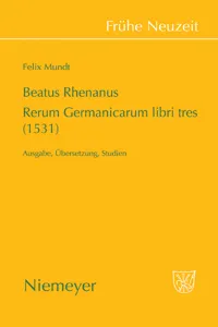 Beatus Rhenanus: Rerum Germanicarum libri tres_cover