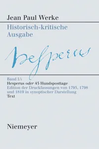 Hesperus oder 45 Hundsposttage_cover