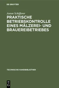 Praktische Betriebskontrolle eines Mälzerei- und Brauereibetriebes_cover