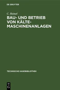 Bau- und Betrieb von Kälte-Maschinenanlagen_cover