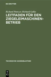 Leitfaden für den Ziegeleimaschinen-Betrieb_cover