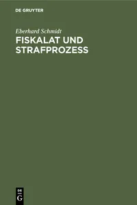 Fiskalat und Strafprozeß_cover