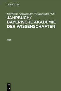 Jahrbuch/ Bayerische Akademie der Wissenschaften. 1925_cover