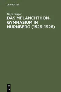 Das Melanchthongymnasium in Nürnberg_cover