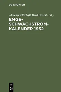 Emge-Schwachstrom-Kalender 1932_cover