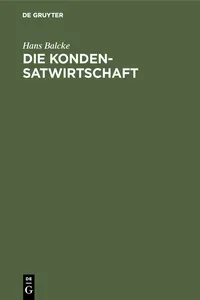 Die Kondensatwirtschaft_cover