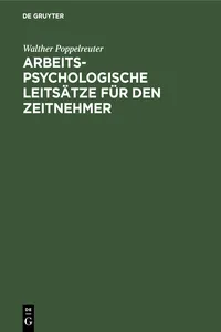 Arbeitspsychologische Leitsätze für den Zeitnehmer_cover