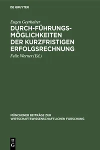 Durchführungsmöglichkeiten der kurzfristigen Erfolgsrechnung_cover