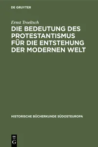 Die Bedeutung des Protestantismus für die Entstehung der modernen Welt_cover