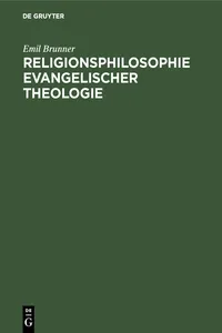 Religionsphilosophie evangelischer Theologie_cover