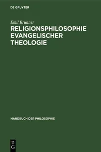 Religionsphilosophie evangelischer Theologie_cover