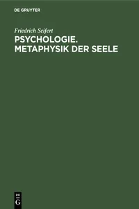 Psychologie. Metaphysik der Seele_cover