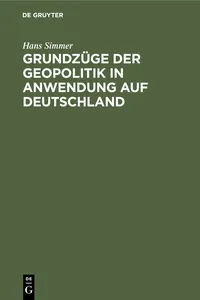 Grundzüge der Geopolitik in Anwendung auf Deutschland_cover