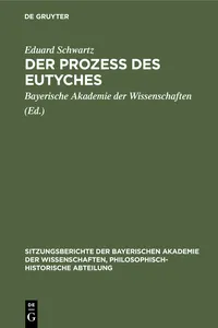 Der Prozess des Eutyches_cover