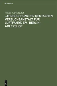 Jahrbuch 1928 der deutschen Versuchsanstalt für Luftfahrt, e.V., Berlin-Adlershof_cover