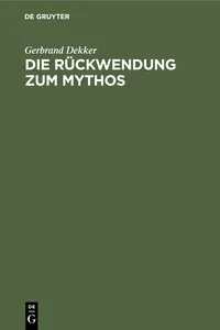 Die Rückwendung zum Mythos_cover