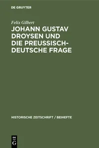 Johann Gustav Droysen und die preussisch-deutsche Frage_cover