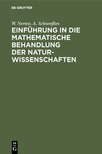 Einführung in die mathematische Behandlung der Naturwissenschaften_cover