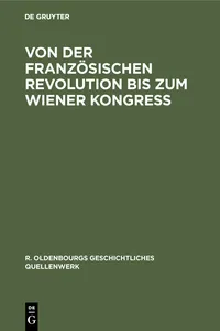 Von der Französischen Revolution bis zum Wiener Kongreß_cover