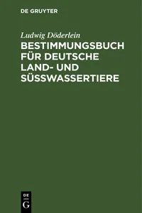 Bestimmungsbuch für deutsche Land- und Süßwassertiere_cover