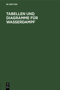 Tabellen und Diagramme für Wasserdampf_cover