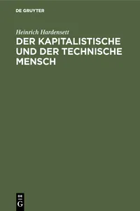 Der kapitalistische und der technische Mensch_cover