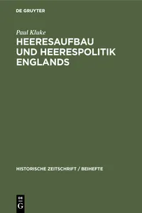 Heeresaufbau und Heerespolitik Englands_cover