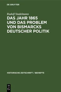 Das Jahr 1865 und das Problem von Bismarcks deutscher Politik_cover