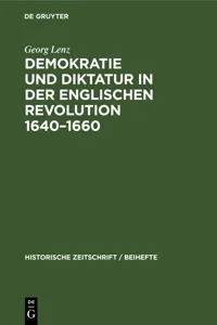 Demokratie und Diktatur in der englischen Revolution 1640–1660_cover