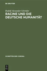 Racine und die deutsche Humanität_cover