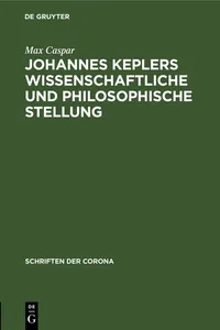 Johannes Keplers wissenschaftliche und philosophische Stellung_cover