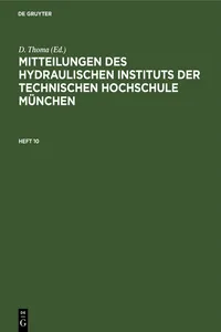 Mitteilungen des Hydraulischen Instituts der Technischen Hochschule München_cover