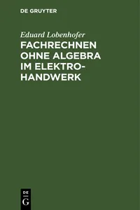 Fachrechnen ohne Algebra im Elektrohandwerk_cover