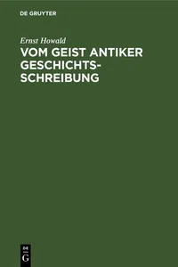 Vom Geist antiker Geschichtsschreibung_cover