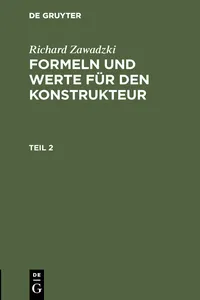 Richard Zawadzki: Formeln und Werte für den Konstrukteur. Teil 2_cover