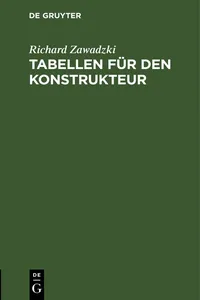 Tabellen für den Konstrukteur_cover