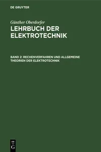 Rechenverfahren und allgemeine Theorien der Elektrotechnik_cover