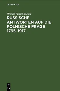 Russische Antworten auf die polnische Frage 1795–1917_cover