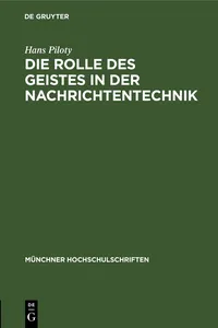 Die Rolle des Geistes in der Nachrichtentechnik_cover