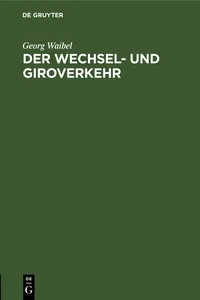 Der Wechsel- und Giroverkehr_cover