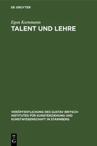 Talent und Lehre_cover