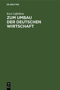 Zum Umbau der deutschen Wirtschaft_cover