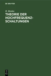 Theorie der Hochfrequenz-Schaltungen_cover