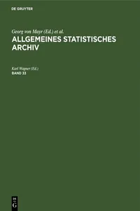 Allgemeines Statistisches Archiv. Band 33_cover