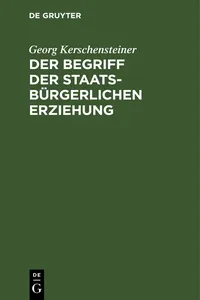 Der Begriff der staatsbürgerlichen Erziehung_cover